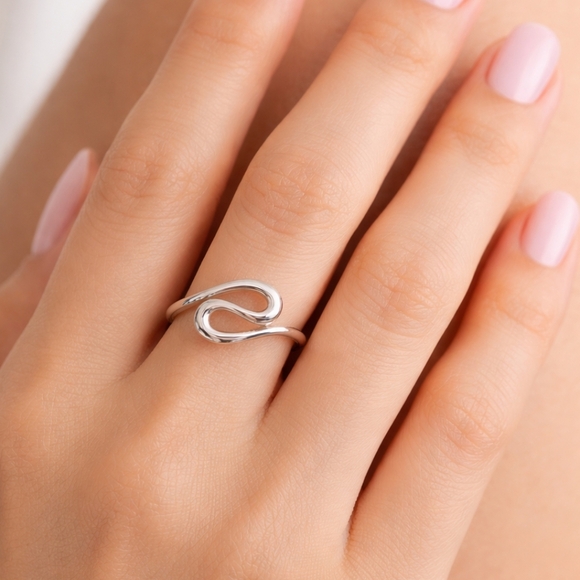 Tiffany & Co. Jewelry - TIFFANY & CO. Elsa Peretti Open Wave 925 Silver Ring